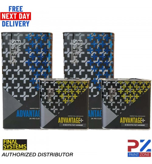 2x Final Systems Advantage+ 2K MS ClearCoat With Extra Fast Hardener 7.5LTR KIT